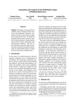 Annotation and Analysis of the Polimodal Corpus of Political Interviews