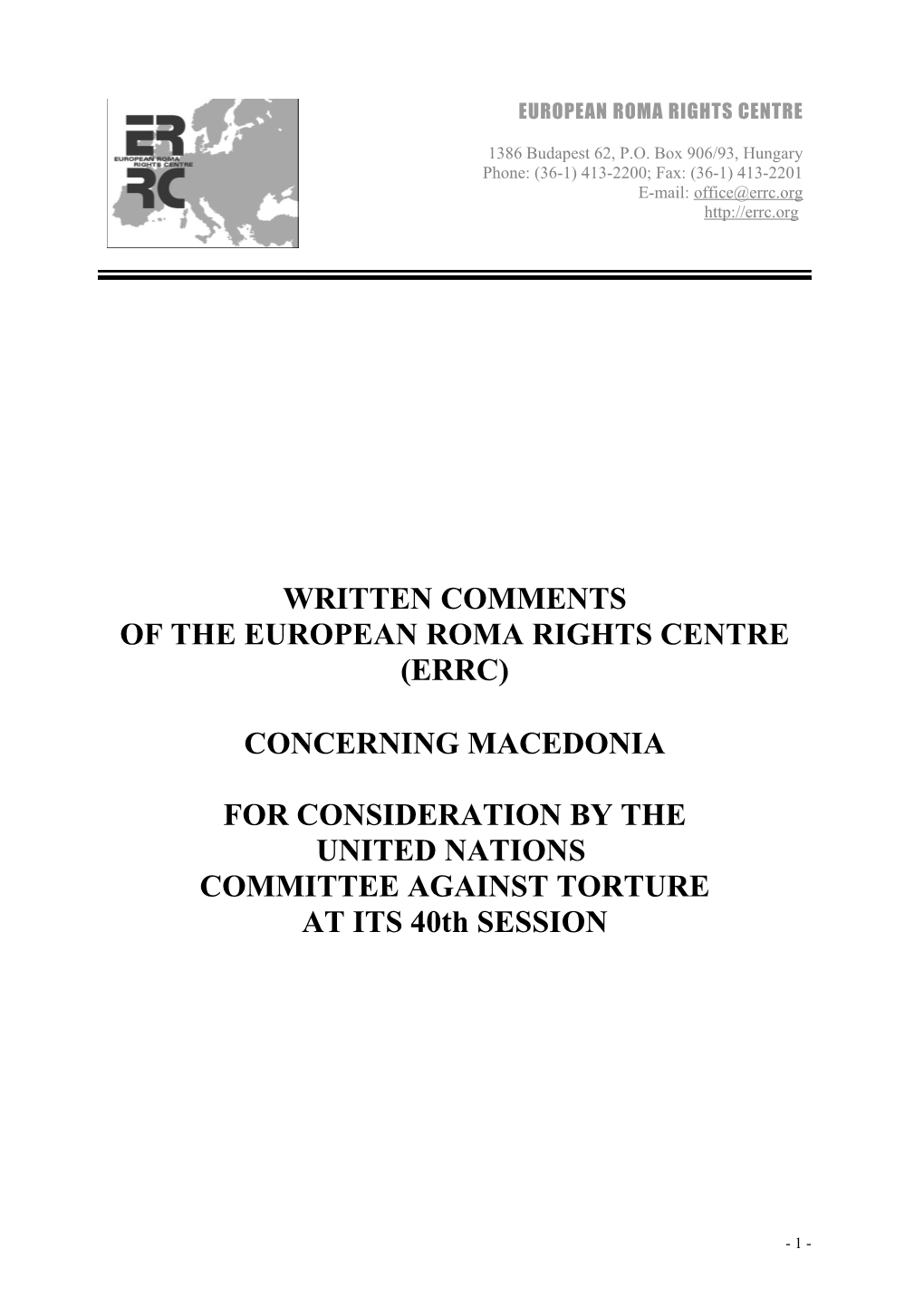 European Roma Rights Center s1