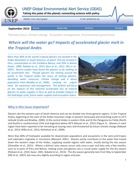 Where Will the Water Go? Impacts of Accelerated Glacier Melt in the Tropical Andes