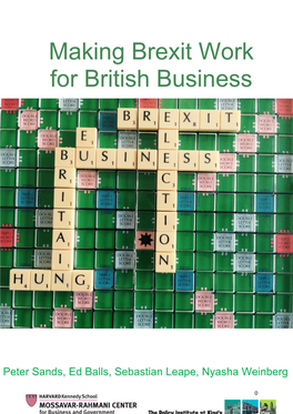 Making Brexit Work for British Business