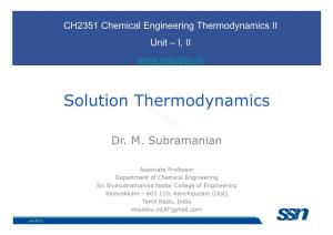Solution Thermodynamics