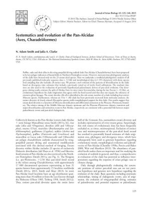 Systematics and Evolution of the Pan-Alcidae (Aves, Charadriiformes)
