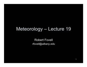 Meteorology – Lecture 19