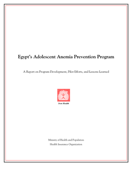 Egypt's Adolescent Anemia Prevention