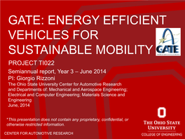 Energy Efficient Vehicles for Sustainable