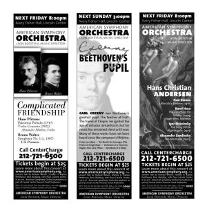 American Symphony Orchestra Orchestra Orchestra Leon Botstein, Music Director Leon Botstein Leon Botstein, Music Director Music Director BEETHOVEN’S PUPIL