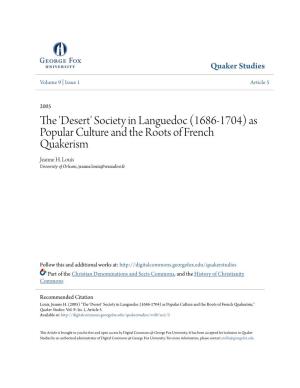 As Popular Culture and the Roots of French Quakerism Jeanne H