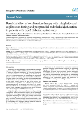 Beneficial Effect of Combination Therapy with Mitiglinide And
