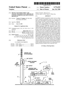 United States Patent (19) 11 Patent Number: 5,774, 193 Vaughan (45) Date of Patent: Jun