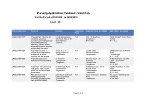 Planning Applications Validated - Valid Only for the Period:-02/04/2018 to 06/04/2018