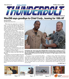 Macdill Says Goodbye to Chief Cody , Leaving for 18Th AF Bylauren Rachal 6Th AMW Public Affairs Intern