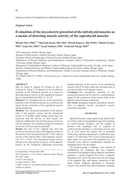 Evaluation of the Myoelectric Potential of the Infrahyoid Muscles As a Means of Detecting Muscle Activity of the Suprahyoid Muscles