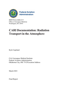 CARI-7 Documentation: Radiation Transport in the Atmosphere