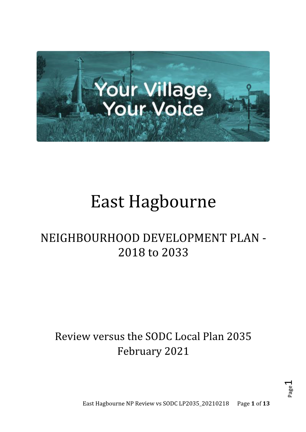 Review Against Local Plan