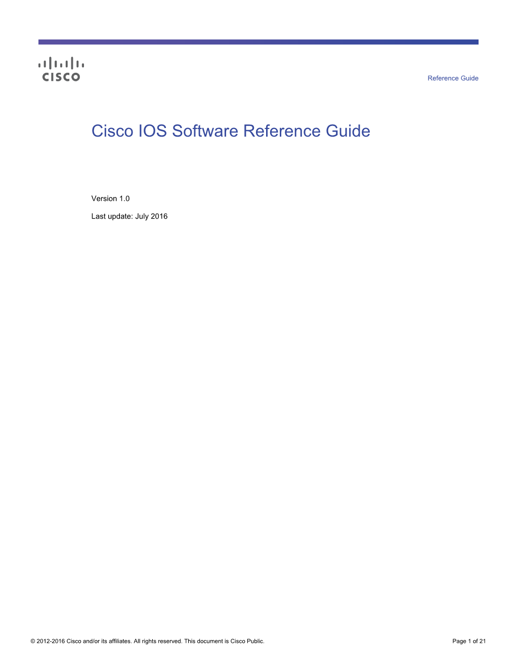 Cisco IOS Software Reference Guide
