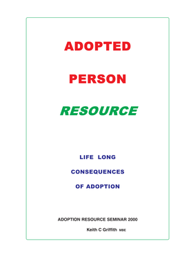 Adopted Person Resource 2000