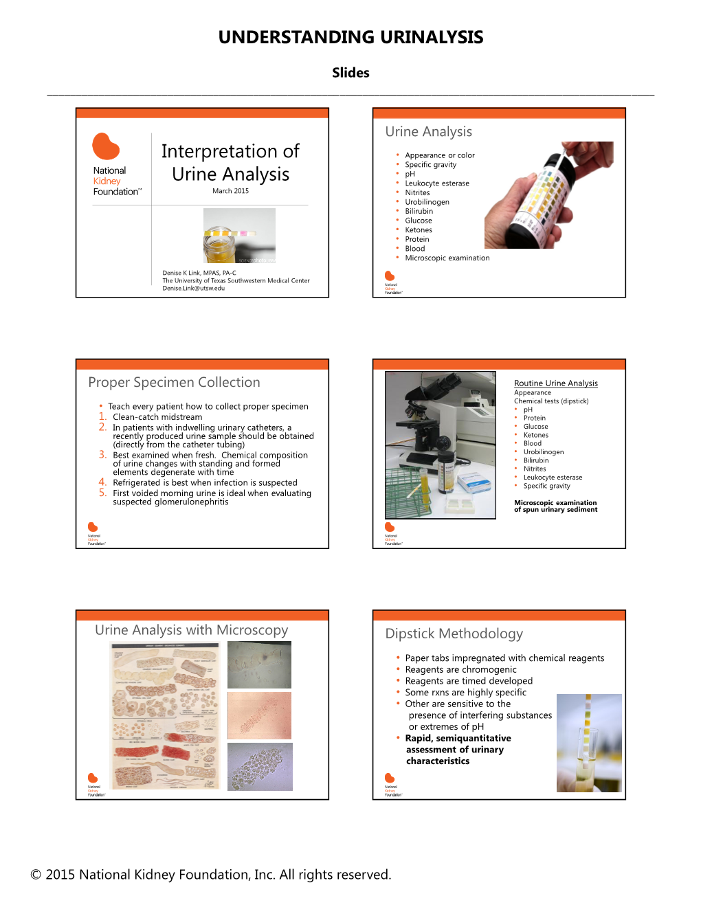 Interpretation of Urine Analysis