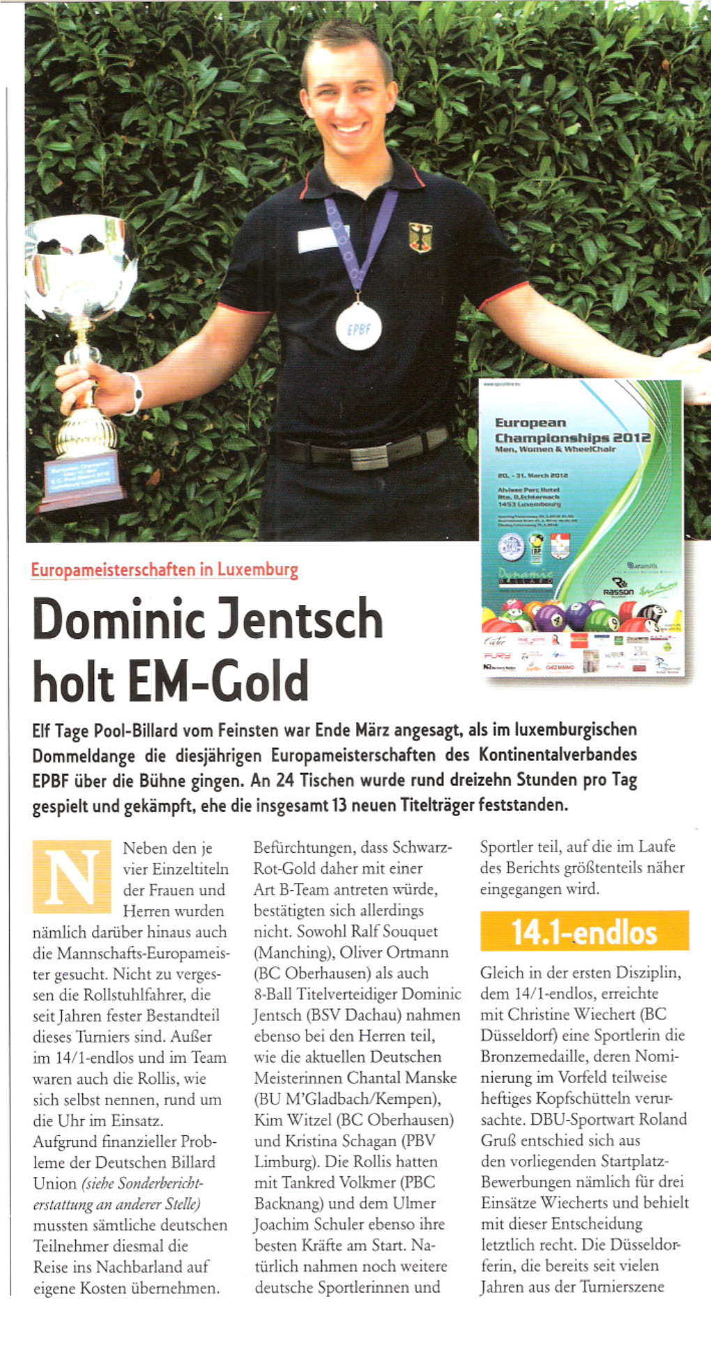 Dominic Jentsch Holt EM-Gold