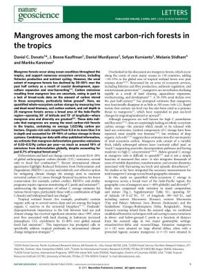 Mangroves Among the Most Carbon-Rich Forests in the Tropics