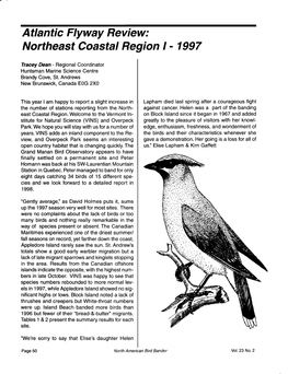 Atlantic Flyway Review: Northeast Coastal Region I- 1997