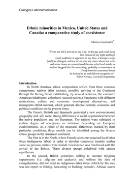Ethnic Minorities in Mexico, United States and Canada: a Comparative Study of Coexistence