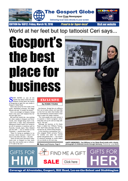 World at Her Feet but Top Tattooist Ceri Says... Gosport’S the Best Place for Business