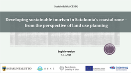 Developing Sustainable Tourism in Satakunta's Coastal Zone – from The