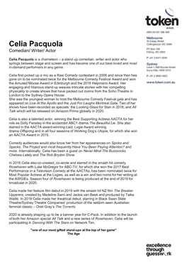 Celia Pacquola Comedian/ Writer/ Actor