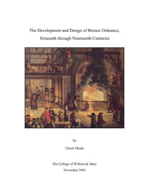 The Development and Design of Bronze Ordnance, Sixteenth