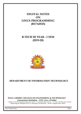 Digital Notes on Linux Programming (R17a0525)