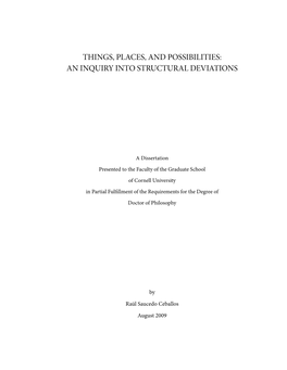 Things, Places, and Possibilities: an Inquiry Into Structural Deviations