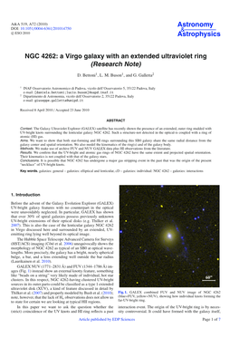 NGC 4262: a Virgo Galaxy with an Extended Ultraviolet Ring (Research Note)