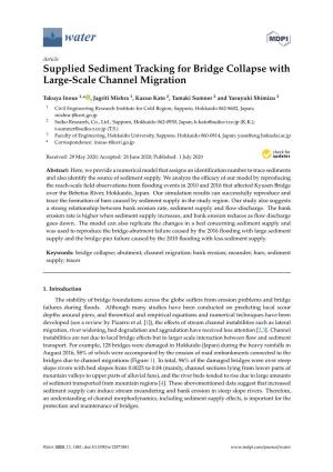 Supplied Sediment Tracking for Bridge Collapse with Large-Scale Channel Migration