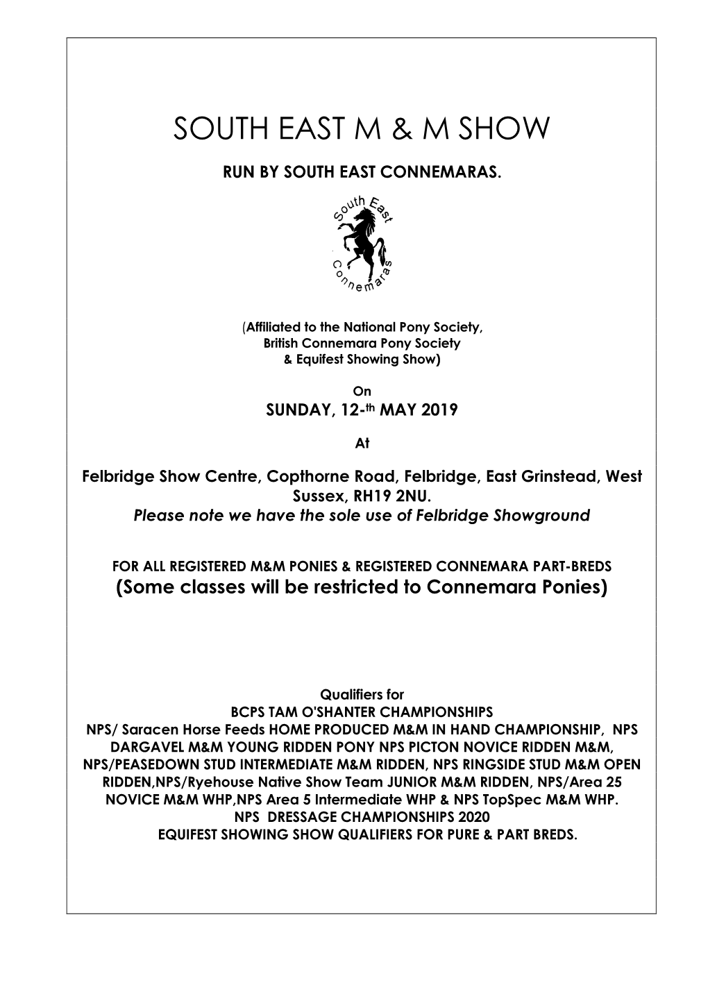 Rules for South East Connemara Show