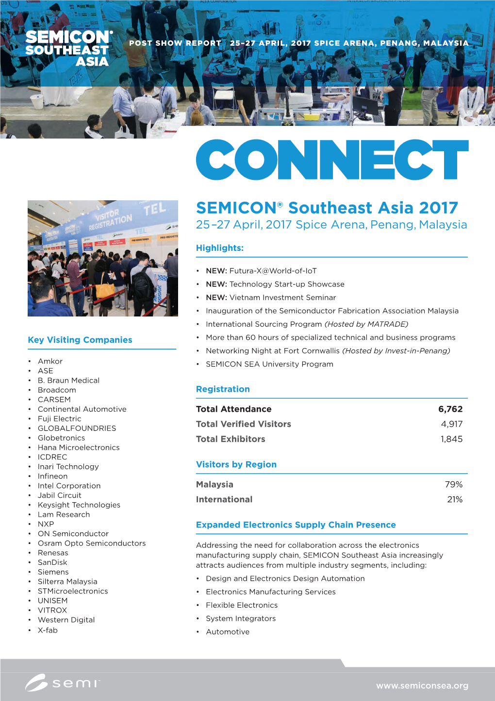 SEMICON® Southeast Asia 2017 25–27 April, 2017 Spice Arena, Penang, Malaysia