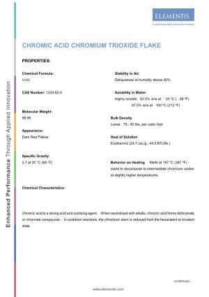 Chromic Acid Chromium Trioxide Flake