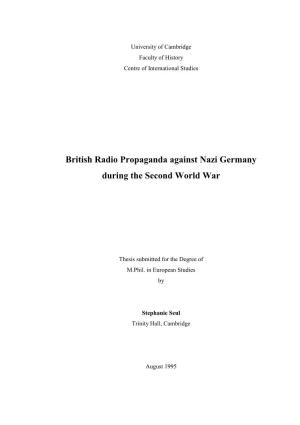 British Radio Propaganda During WWII