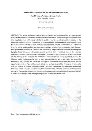 1 Milesian Élite Responses to Persia: the Ionian Revolt in Context Alan M