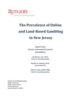 The Prevalence of Online and Land-Based Gambling in New Jersey