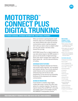 Mototrbo™ Connect Plus Digital Trunking Extended Coverage