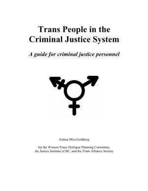 Trans People in the Criminal Justice System
