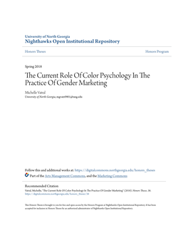 The Current Role of Color Psychology in the Practice of Gender Marketing