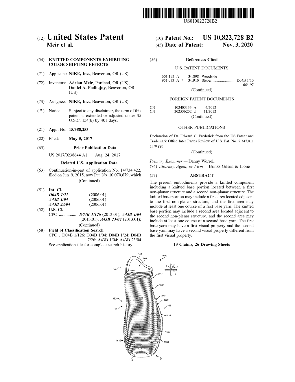 ( 12 ) United States Patent ( 10 ) Patent No .: US 10,822,728 B2 Meir Et Al