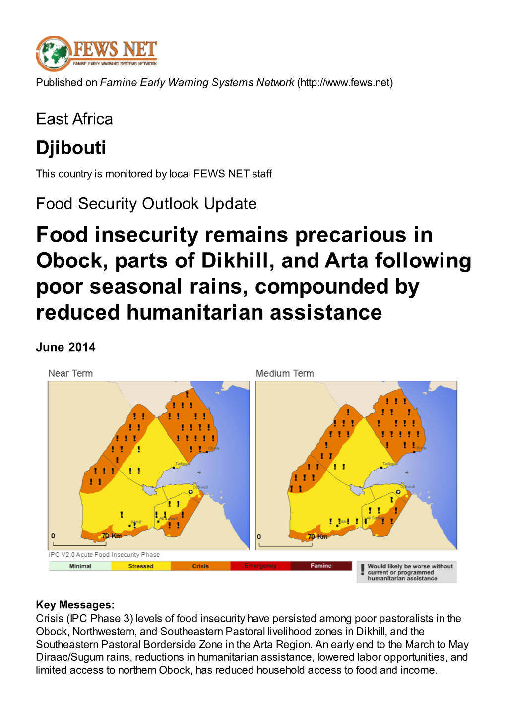 Food Insecurity Remains Precarious in Obock, Parts of Dikhill, and Arta Following Poor Seasonal Rains, Compounded by Reduced Humanitarian Assistance