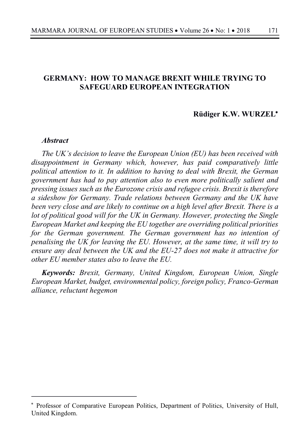 Germany: How to Manage Brexit While Trying to Safeguard European Integration