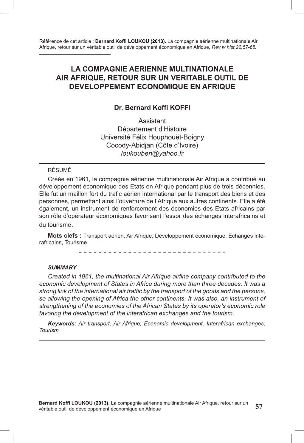 57 La Compagnie Aerienne Multinationale Air Afrique