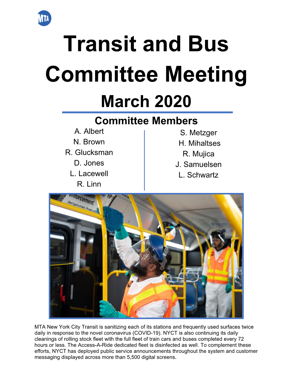 Transit and Bus Committee Meeting March 2020