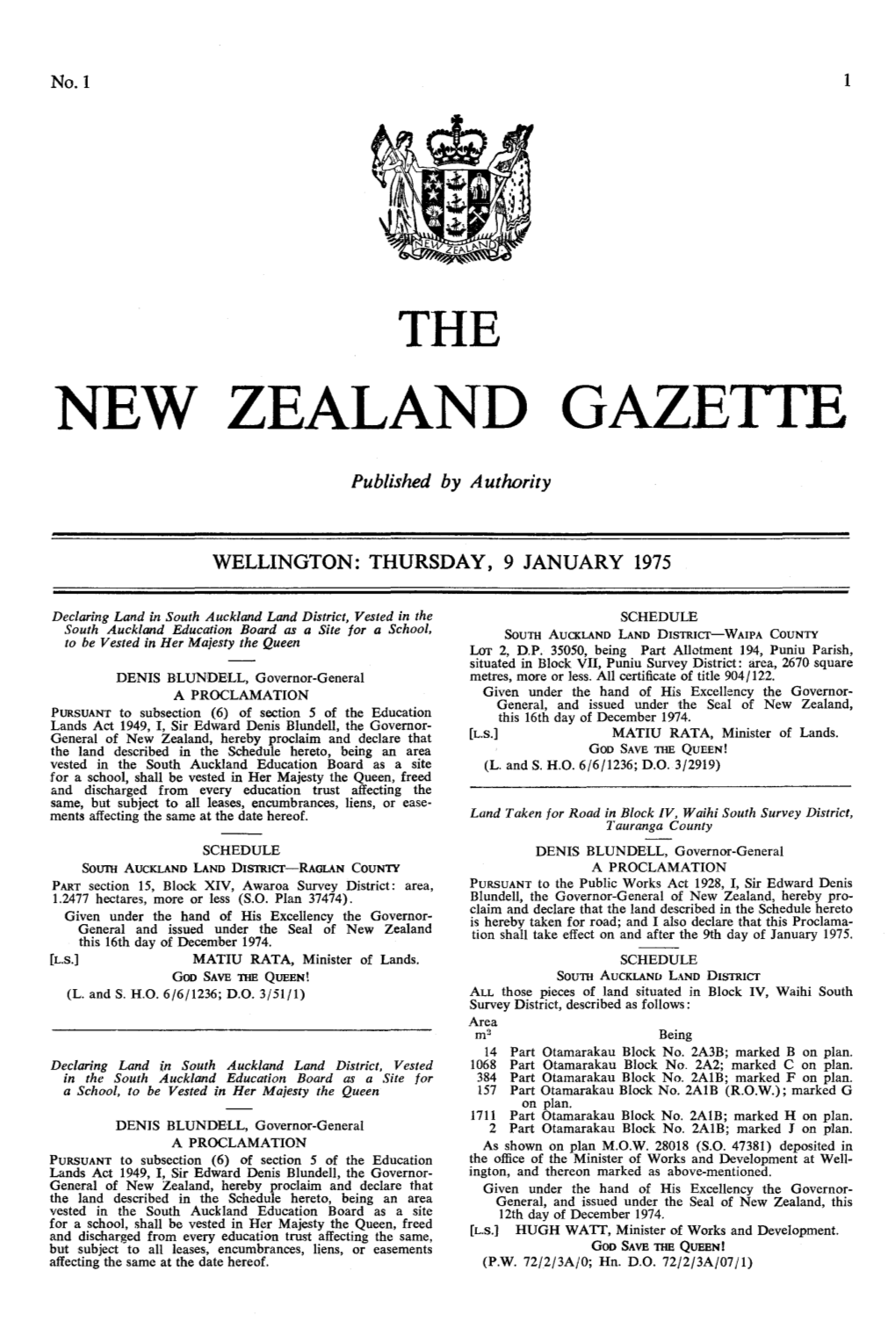 No 1, 9 January 1975, 1