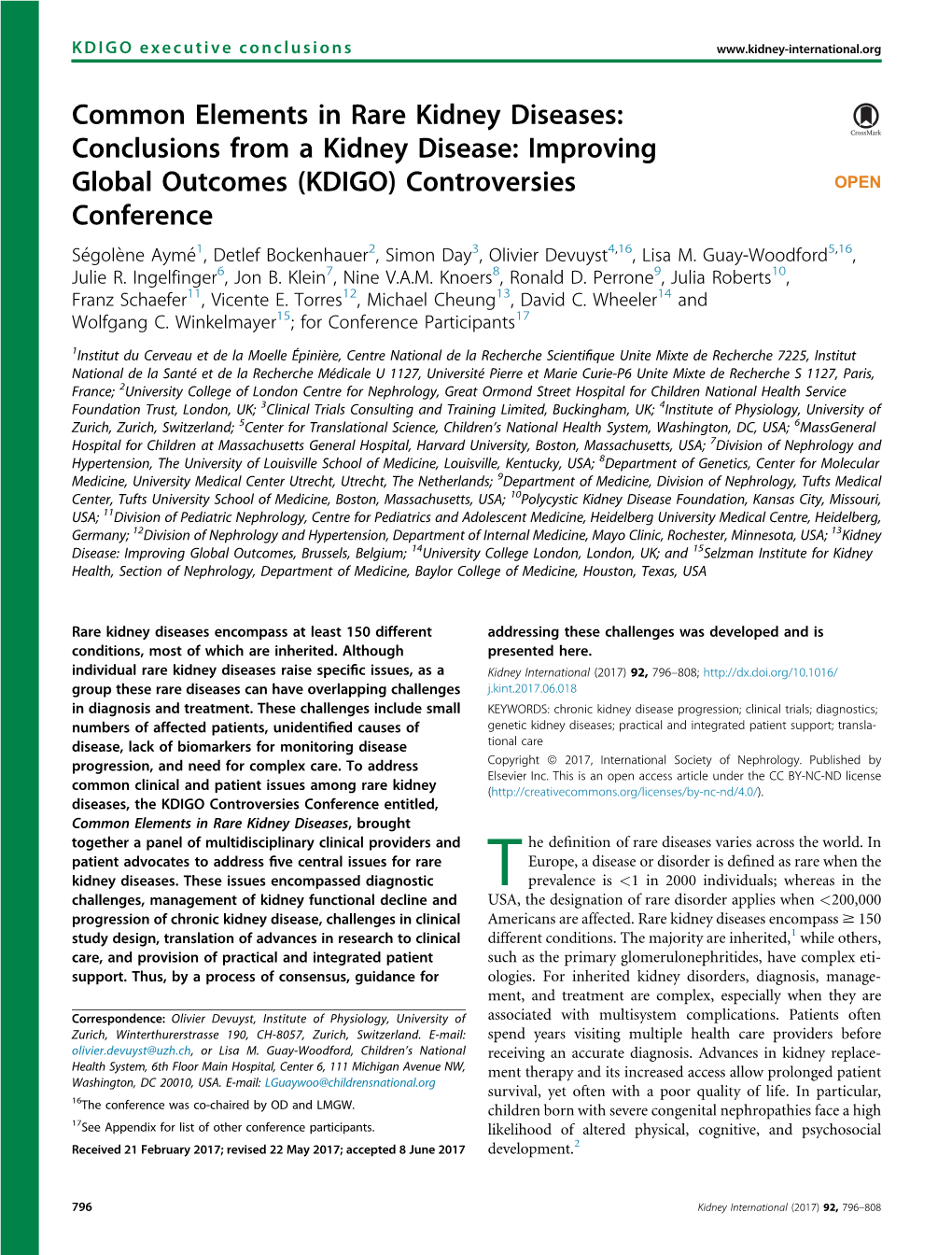 Conclusions from a Kidney Disease: Improving Global Outcomes