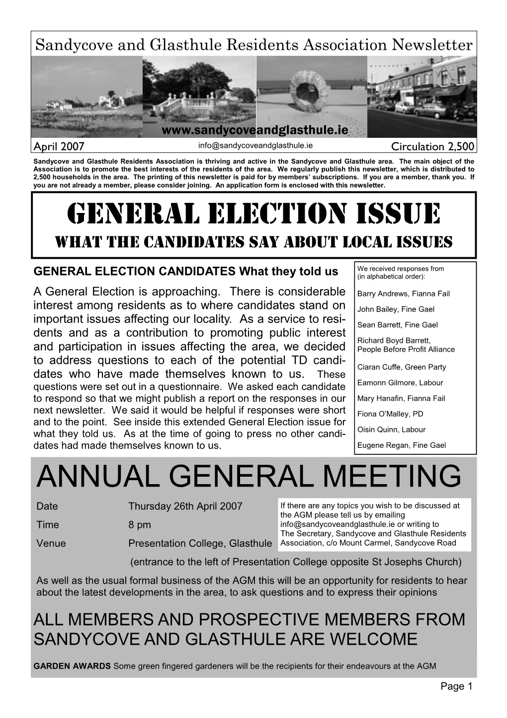 SGRA April 2007 Newsletter